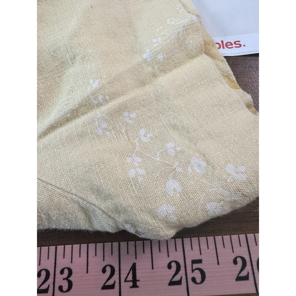 VTG 90s Real Cottagecore Yellow Floral Linen Maxi Dress 16 W Country Lagenlook - Picture 10 of 12
